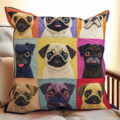 Pug Dogs WO0108022CL Quilt Pillow Case