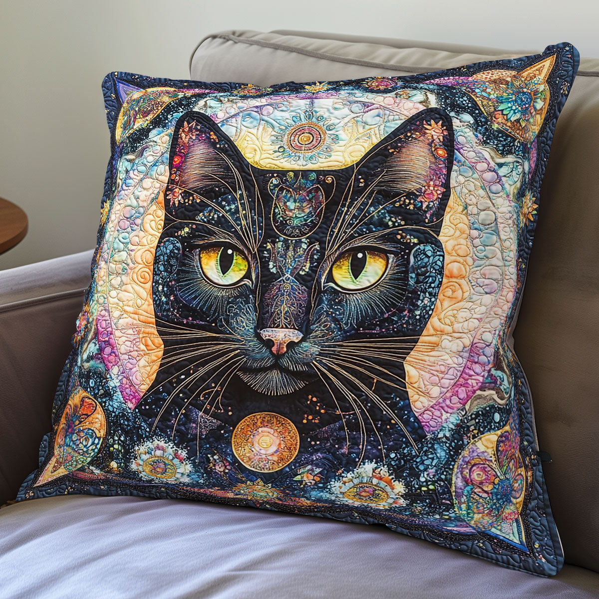 Cat Mandala Art WO0608013CL Quilt Pillow Case