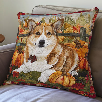 Corgi Dog Autumn WO2608038CL Quilt Pillow Case