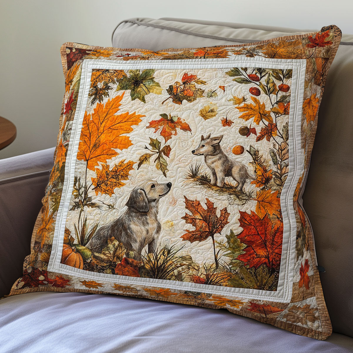 Dachshund Autumn WO0608031CL Quilt Pillow Case