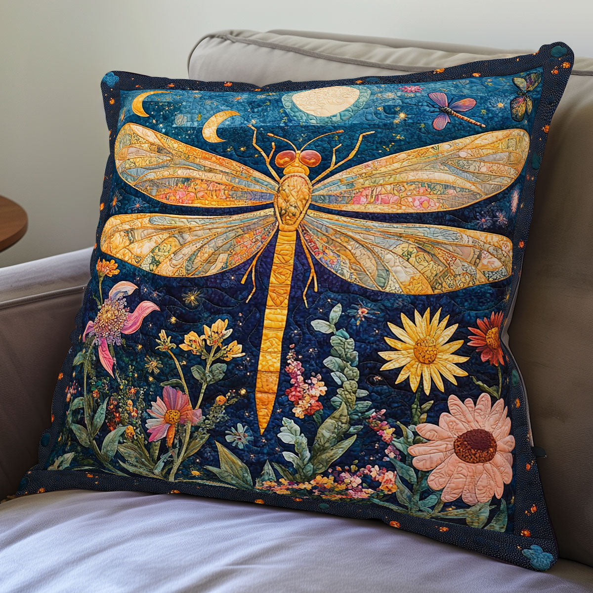 Dragonfly And Flowers WO0108049CL Quilt Pillow Case