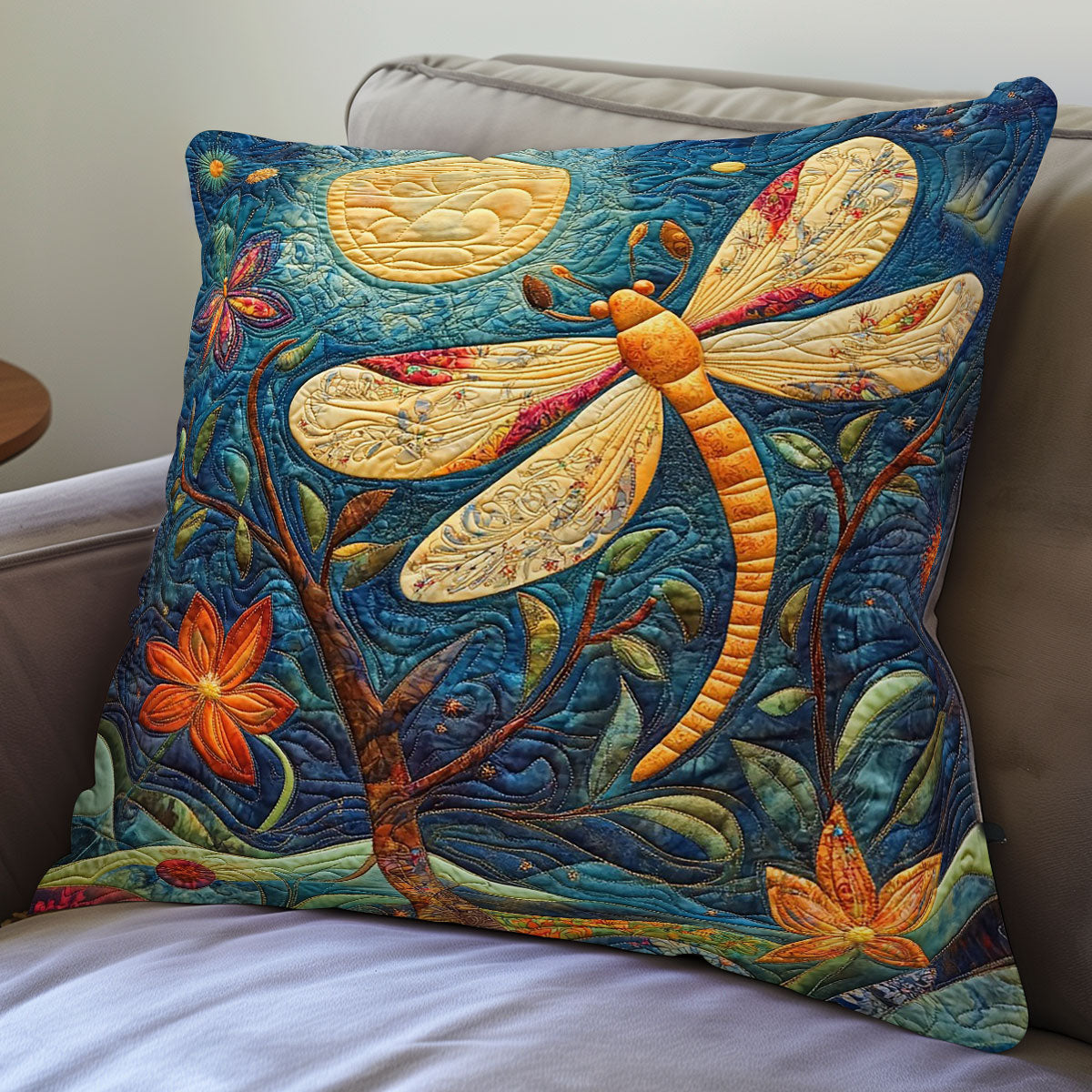 Dragonfly And The Moonlight WO0108048CL Quilt Pillow Case