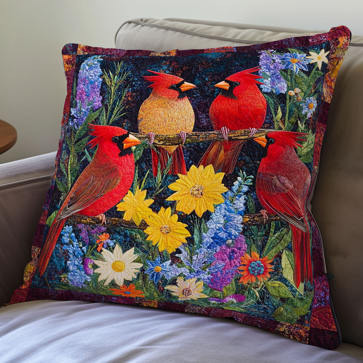 Four Cardinals WO0108029CL Quilt Pillow Case