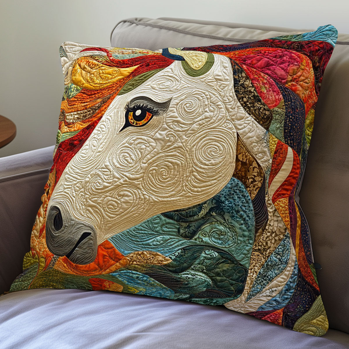 Horse Colorful WO0108012CL Quilt Pillow Case