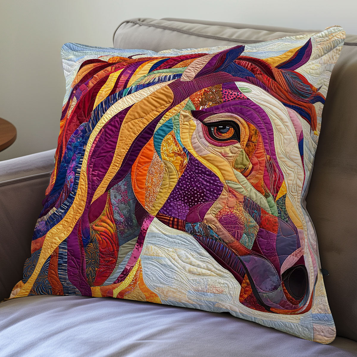 Horse Colorful WO0108014CL Quilt Pillow Case