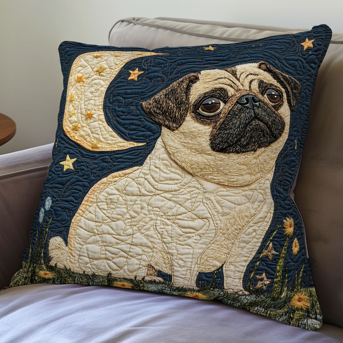 Pug Dog WO0108021CL Quilt Pillow Case