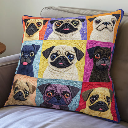 Pug Dogs WO0108022CL Quilt Pillow Case