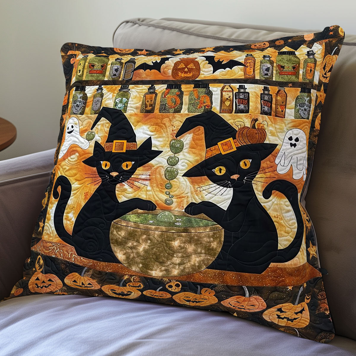 The Black Cat's Brew WO1308014CL Quilt Pillow Case