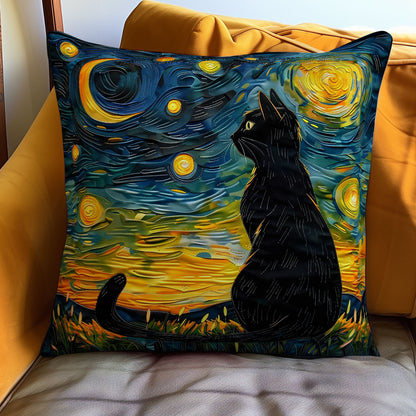 Black Cat And Moonlight WO2008029CL Quilt Pillow Case