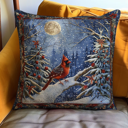 Cardinal And Christmas Scene WO2208015CL Quilt Pillow Case