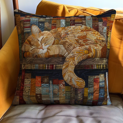 Cat Sleep On Bookshelves WO2607015CL Quilt Pillow Case