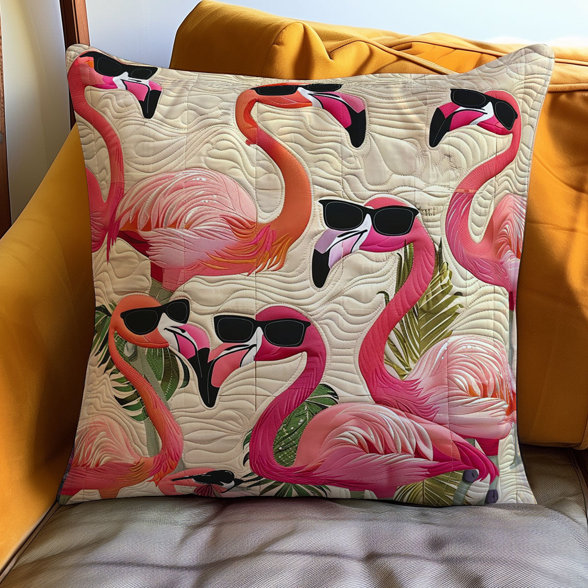 Chic Flamingo Fashion WO1308005CL Quilt Pillow Case