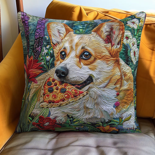 Corgi And Pizza WO1908010CL Quilt Pillow Case