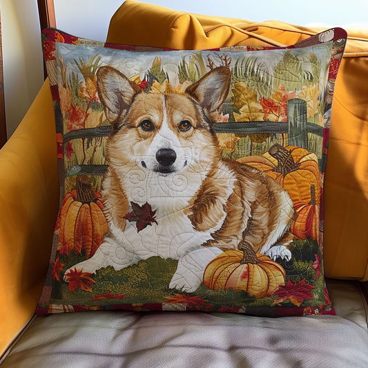 Corgi Dog Autumn WO2608038CL Quilt Pillow Case