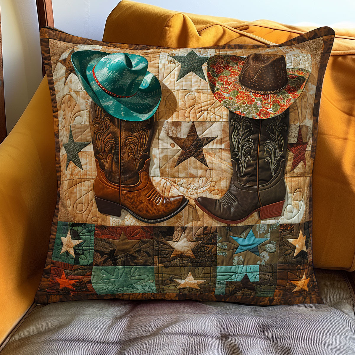 Cowboy Boots XR1607007CL Quilt Pillow Case