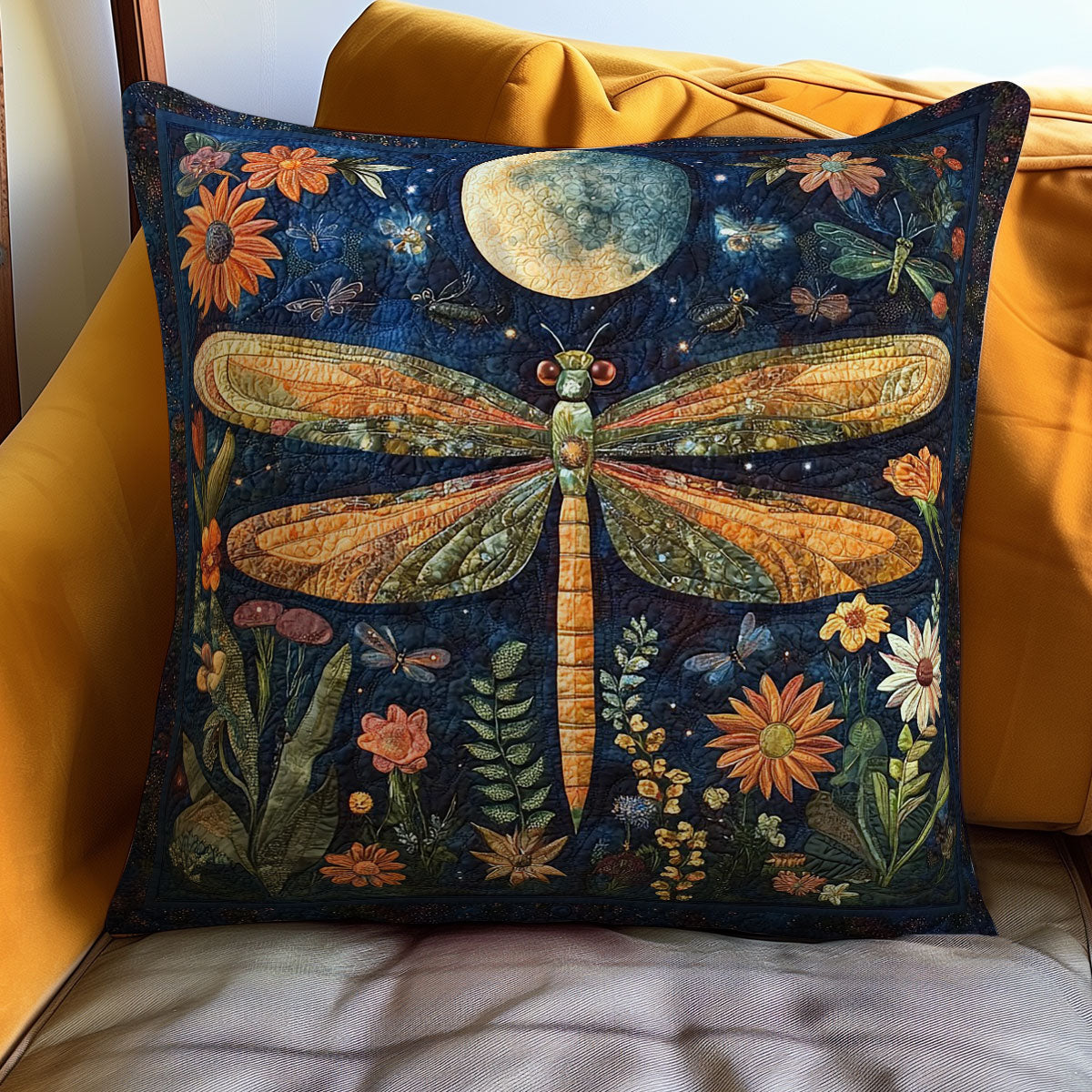 Dragonfly In The Night WO0108047CL Quilt Pillow Case