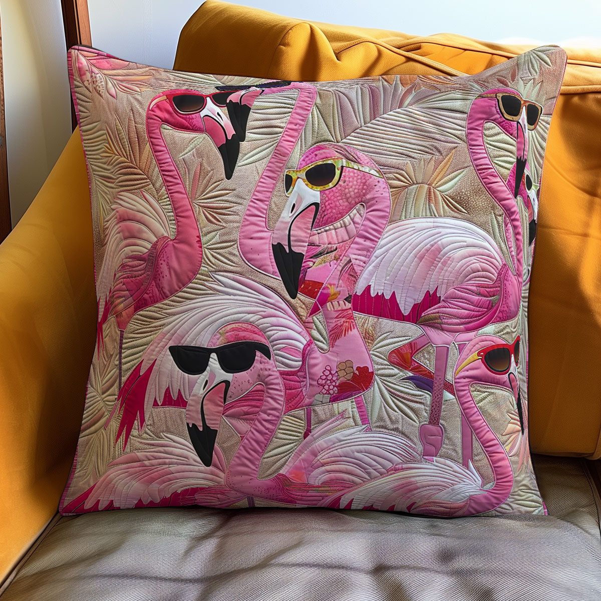 Flamingos On Vacation WO0808026CL Quilt Pillow Case