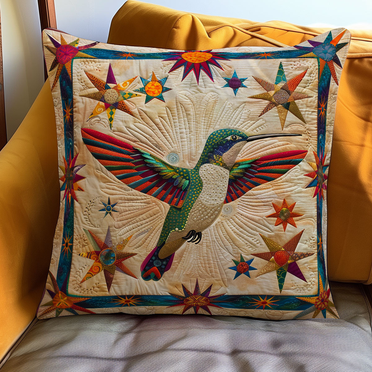 Hummingbird And Stars XR2007017CL Quilt Pillow Case