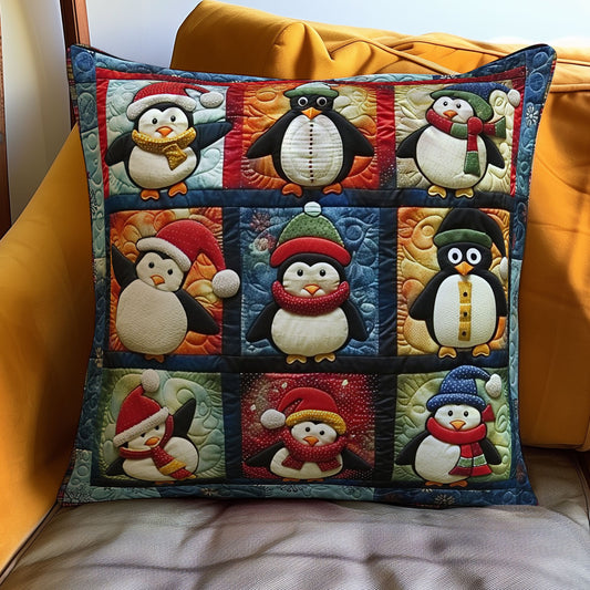 Penguins And Christmas WO2608045CL Quilt Pillow Case