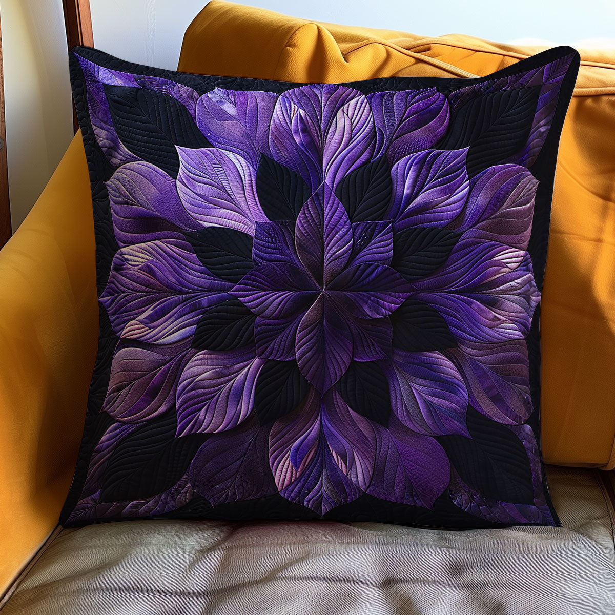 Purple Flower WO2608020CL Quilt Pillow Case