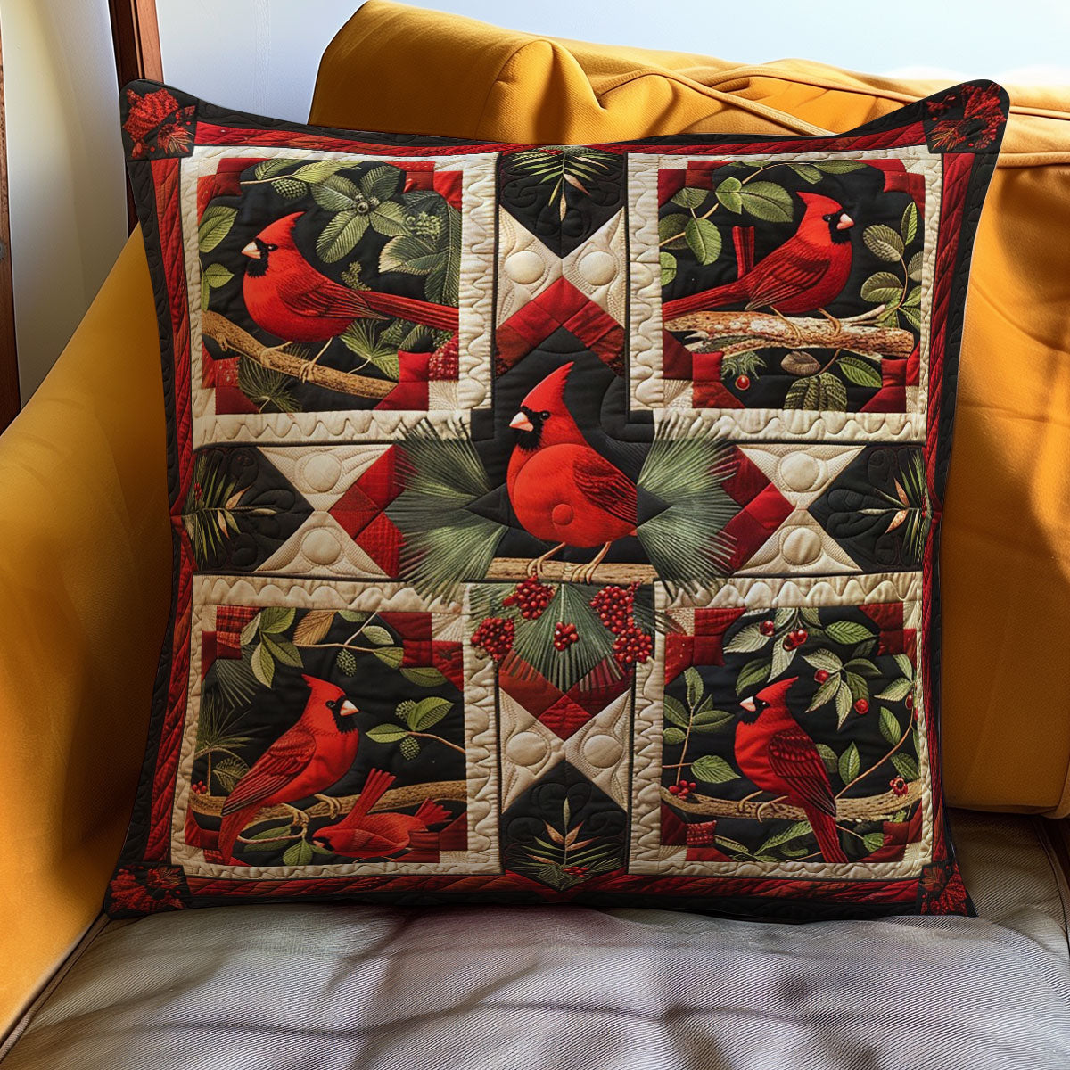 Red Cardinal WO2808002CL Quilt Pillow Case