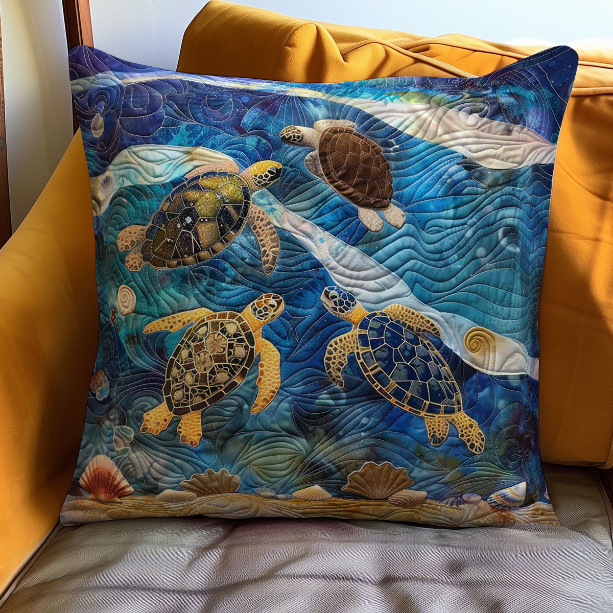 Sea Turtle WO0808018CL Quilt Pillow Case