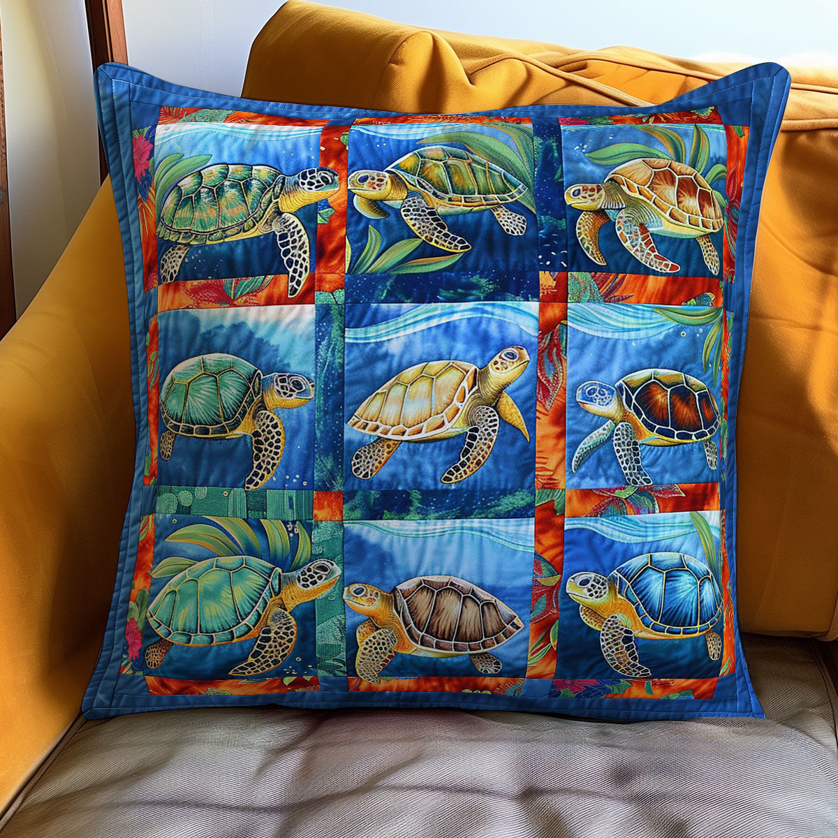 Sea Turtle WO2608029CL Quilt Pillow Case