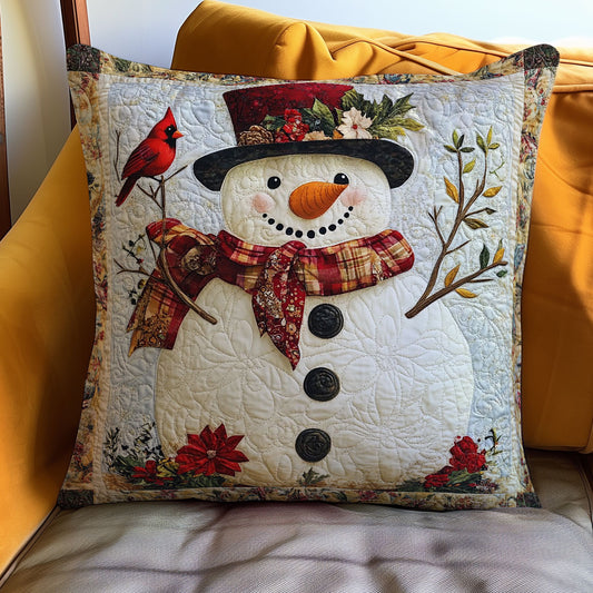 Snowman And Cardinal WO0108029CL Quilt Pillow Case