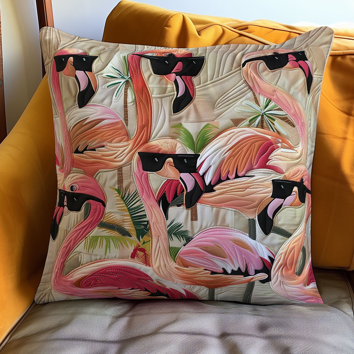 Tropical Flamingo Style WO1308006CL Quilt Pillow Case