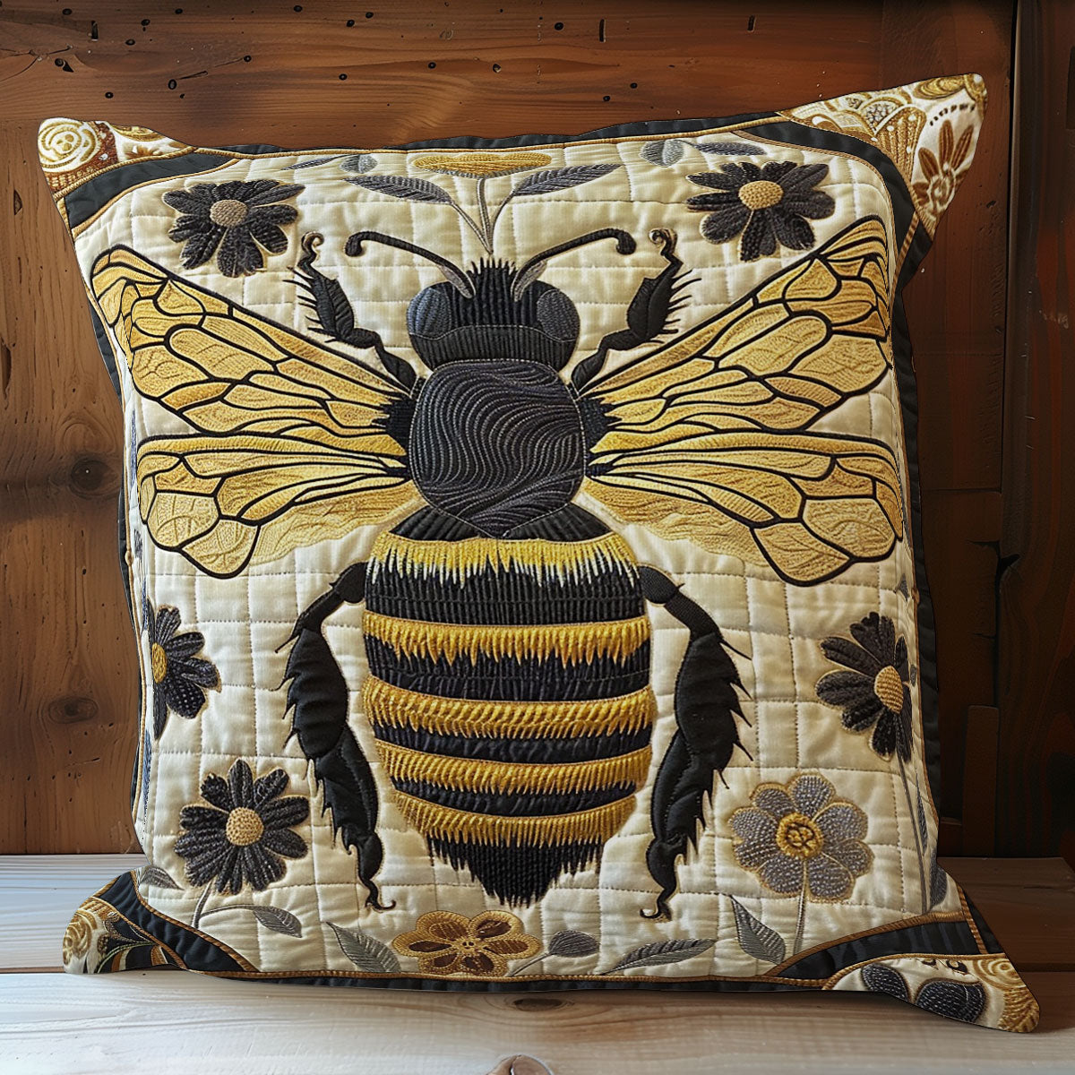 Floral Queen Bee XR0808067CL Quilt Pillow Case