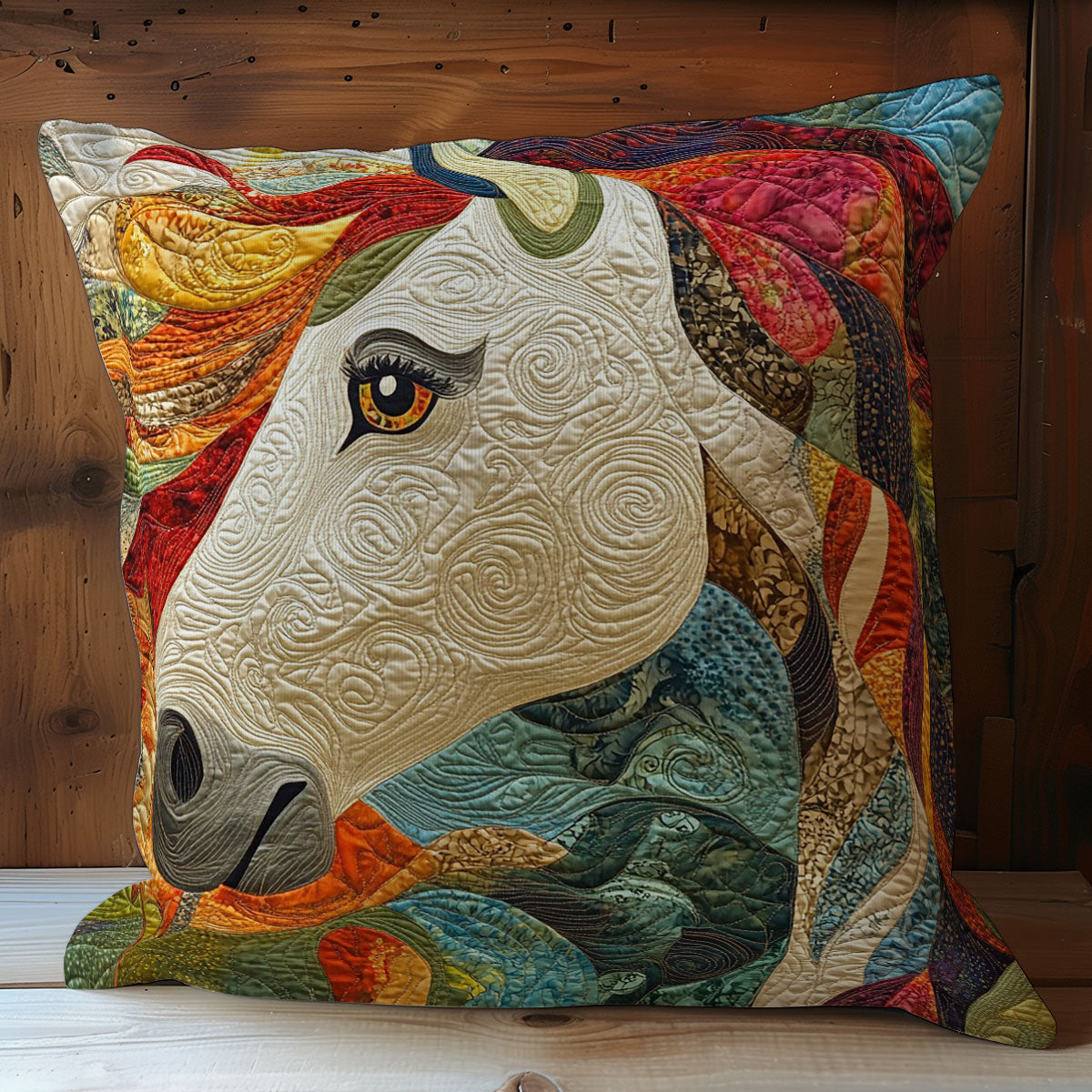 Horse Colorful WO0108012CL Quilt Pillow Case