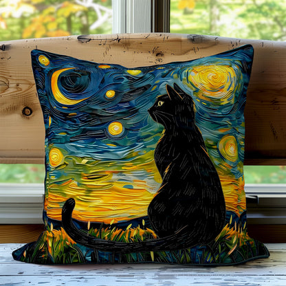 Black Cat And Moonlight WO2008029CL Quilt Pillow Case