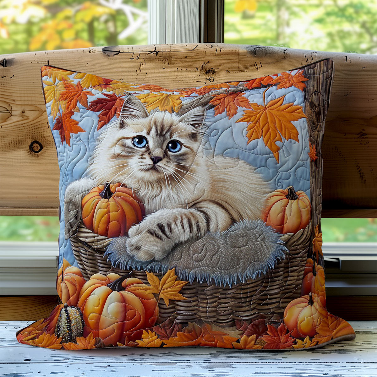 Cat And Pumpkins WO3008018CL Quilt Pillow Case