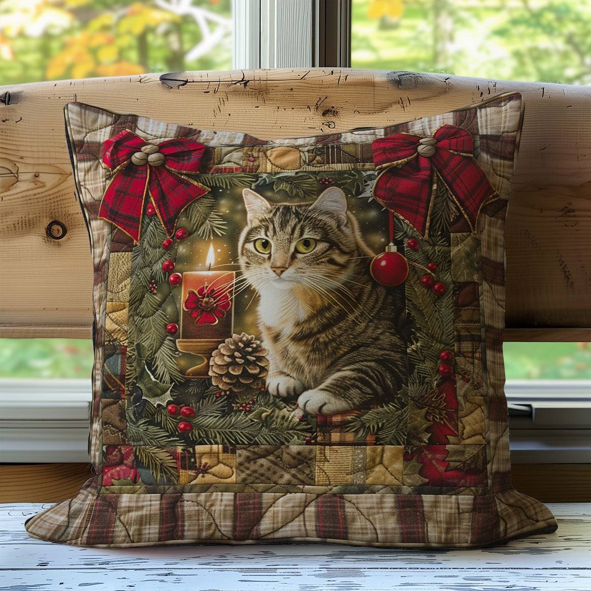 Cats Clebrate Christmas WO2607011CL Quilt Pillow Case