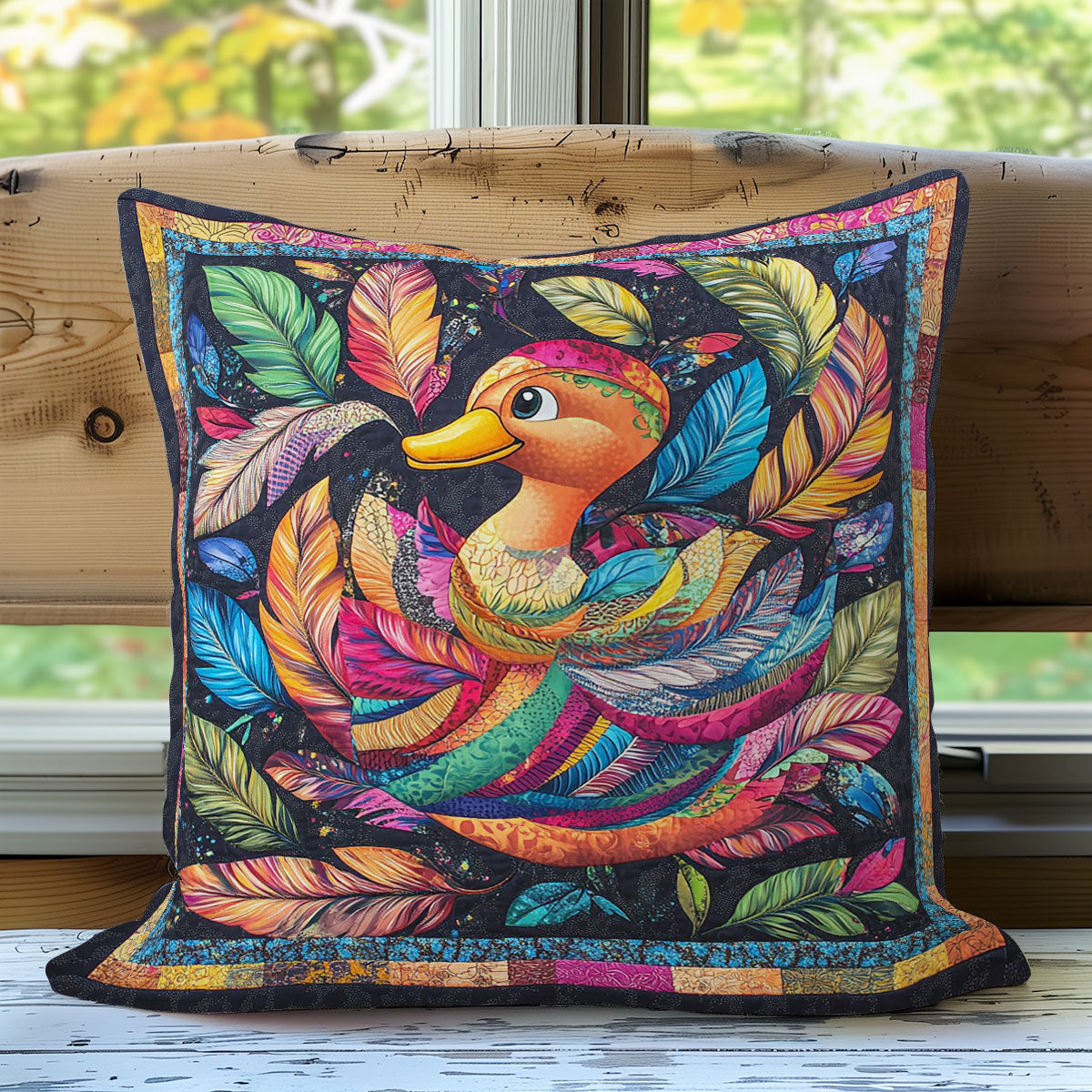 Colorful Duck WO3107012CL Quilt Pillow Case