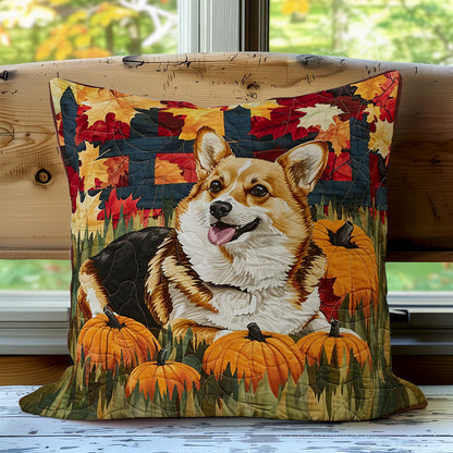 Corgi Dog And Pumpkins WO2608037CL Quilt Pillow Case