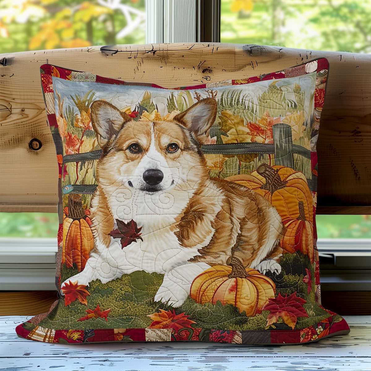Corgi Dog Autumn WO2608038CL Quilt Pillow Case