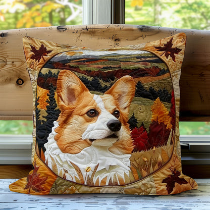 Corgi Dog With Autumn WO1908008CL Quilt Pillow Case