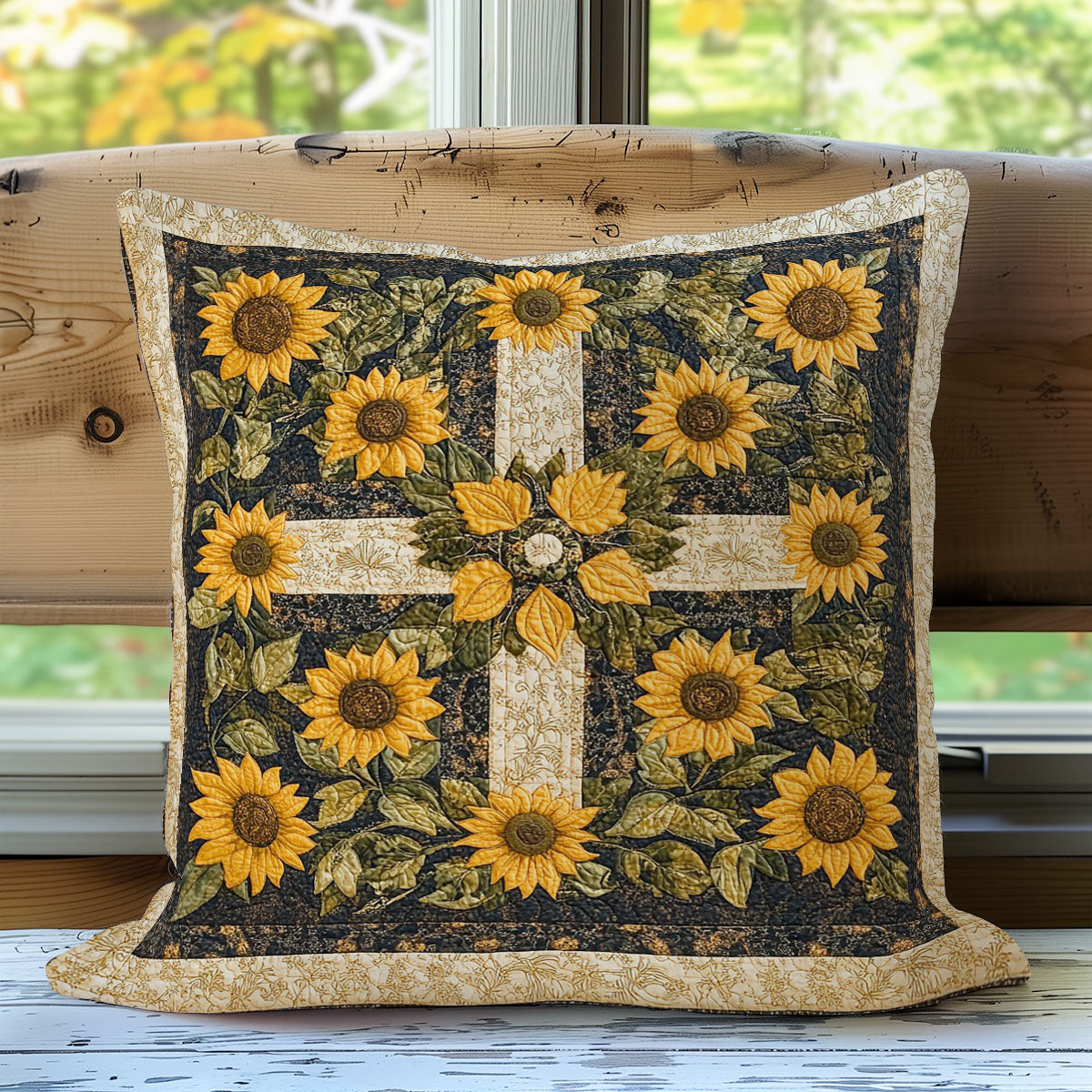 Cross And Sunflowers WO31007005CL Quilt Pillow Case