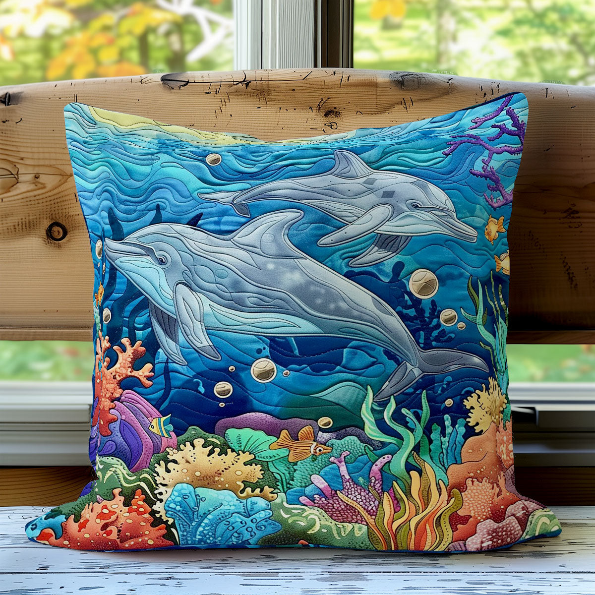 Dolphins Swimming In The Ocean WO1908019CL Quilt Pillow Case