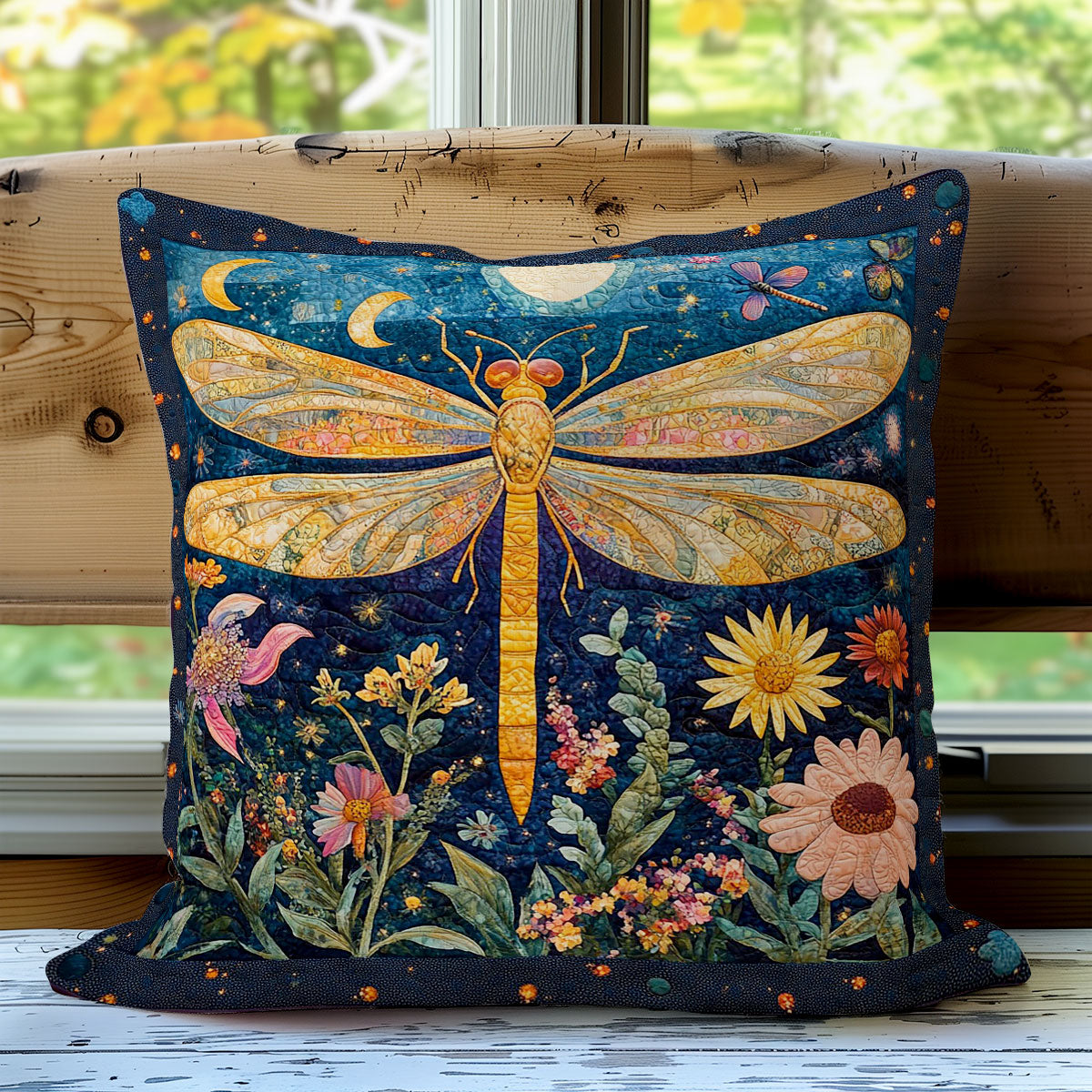 Dragonfly And Flowers WO0108049CL Quilt Pillow Case