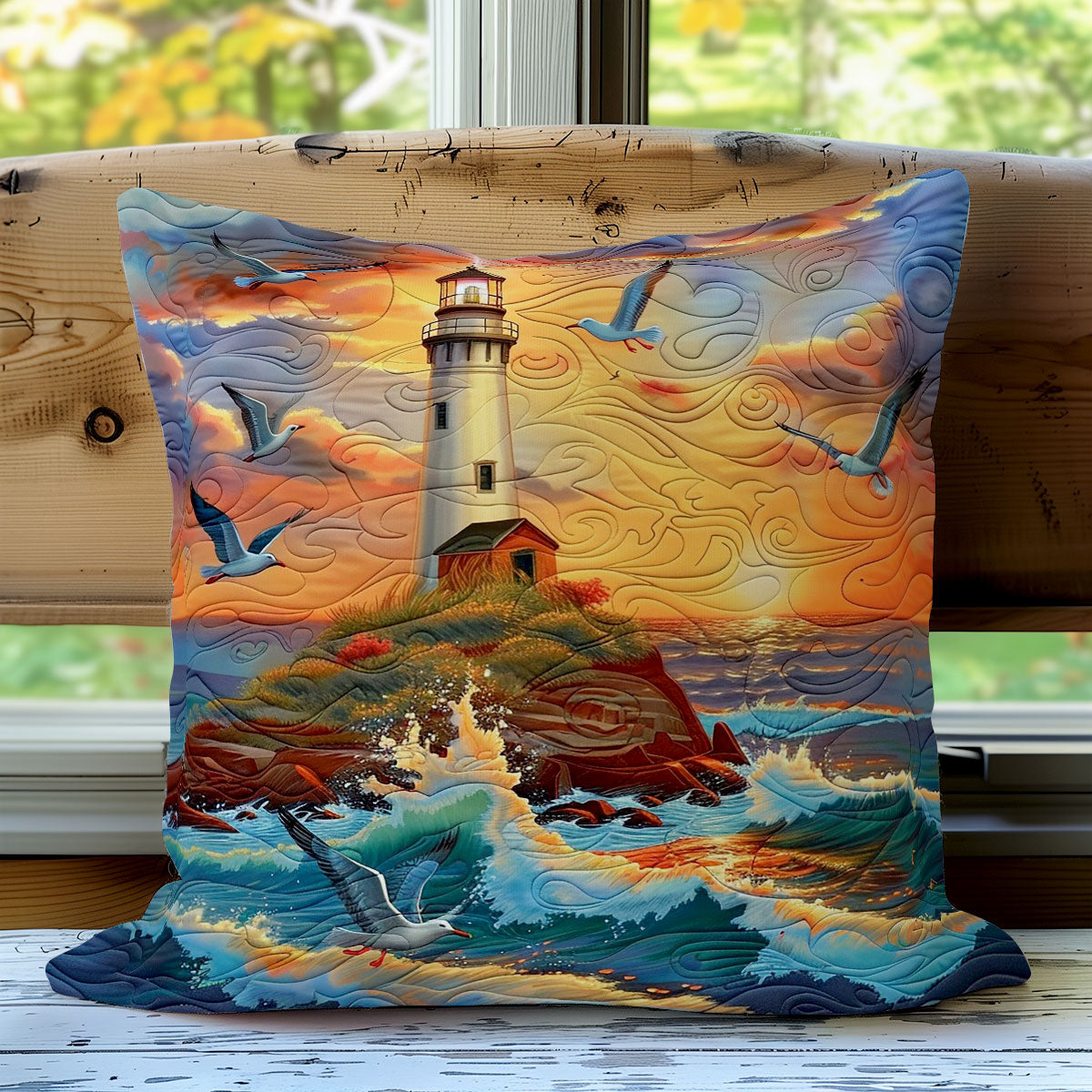 Lighthouse Light WO1008015CL Quilt Pillow Case