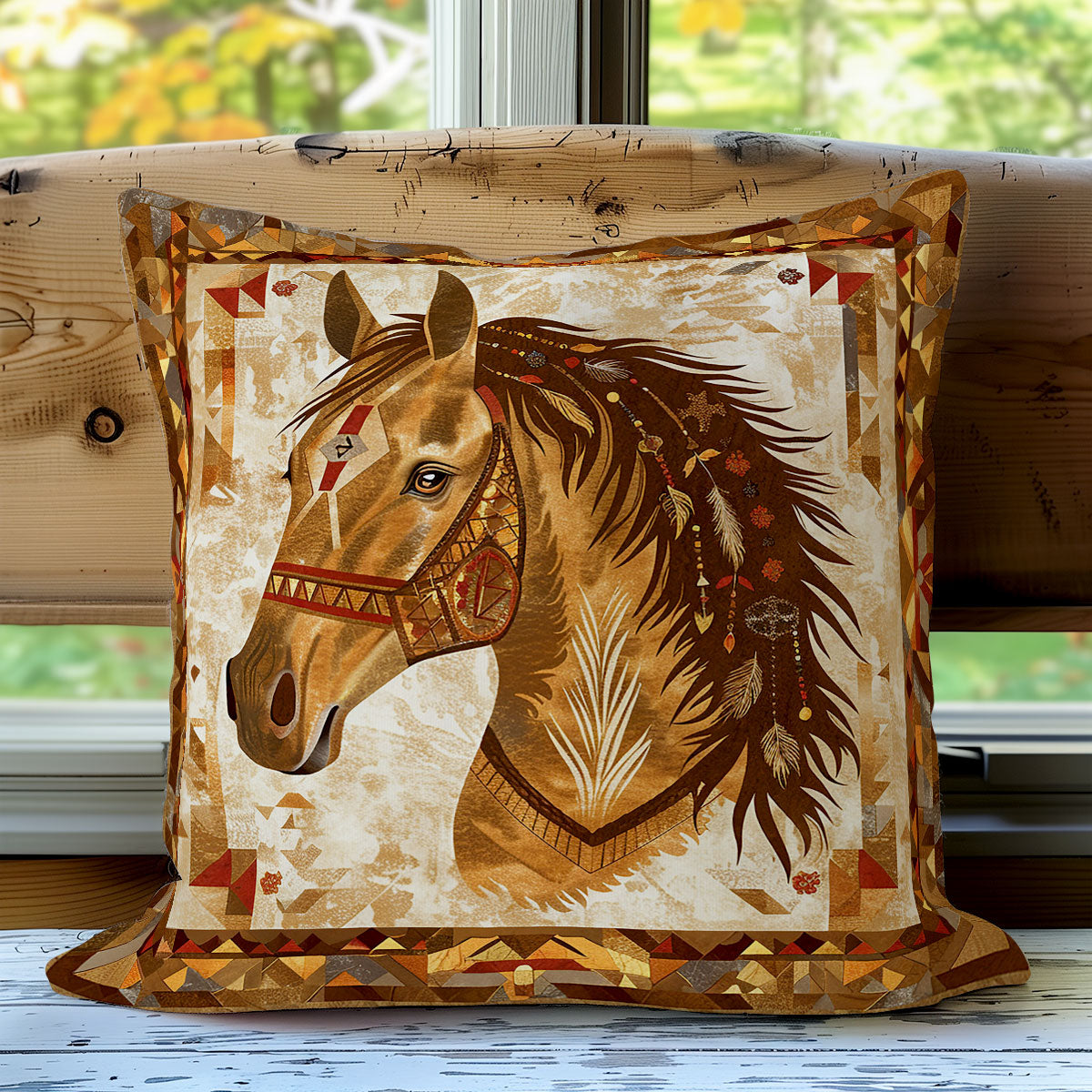 Native Horse WO1608042CL Quilt Pillow Case