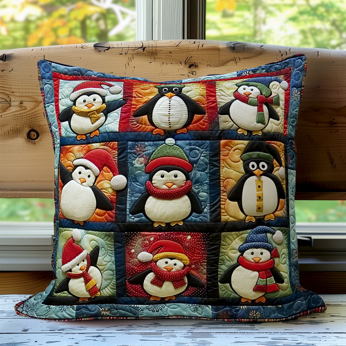 Penguins And Christmas WO2608045CL Quilt Pillow Case