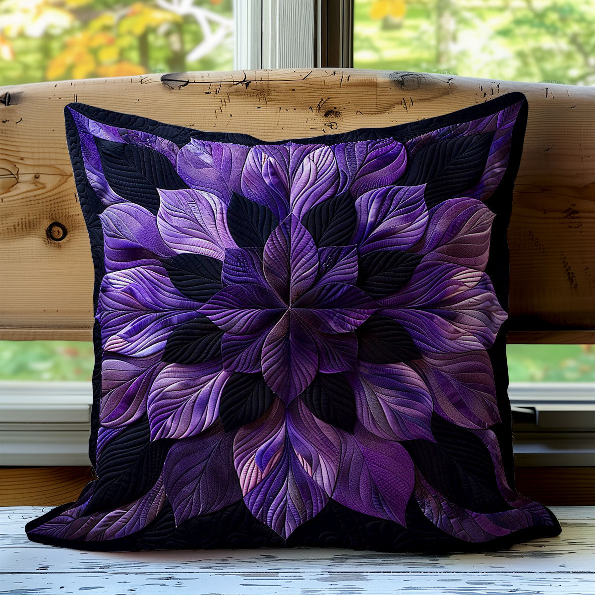 Purple Flower WO2608020CL Quilt Pillow Case