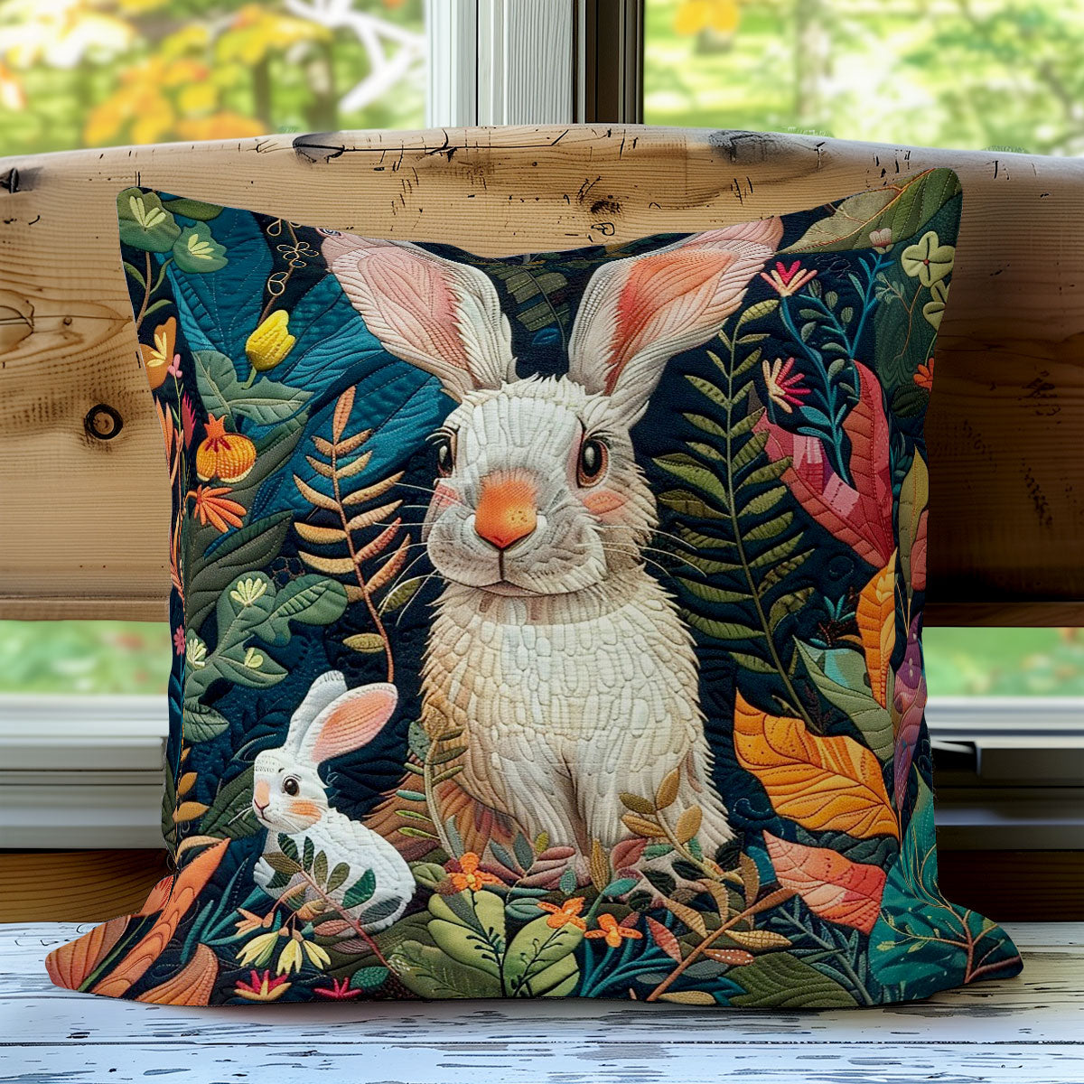 Rabbits In The Bushes WO3008042CL Quilt Pillow Case