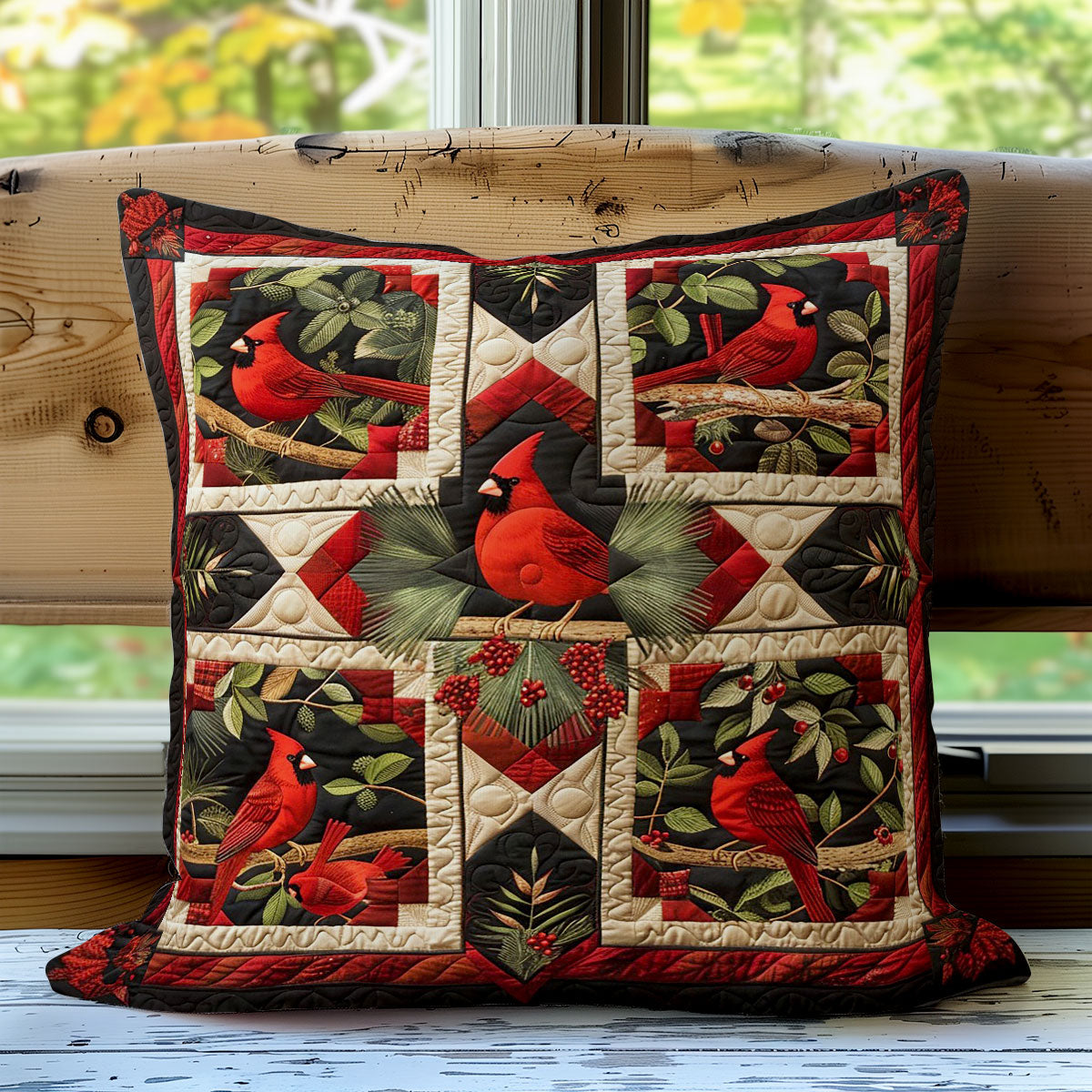 Red Cardinal WO2808002CL Quilt Pillow Case