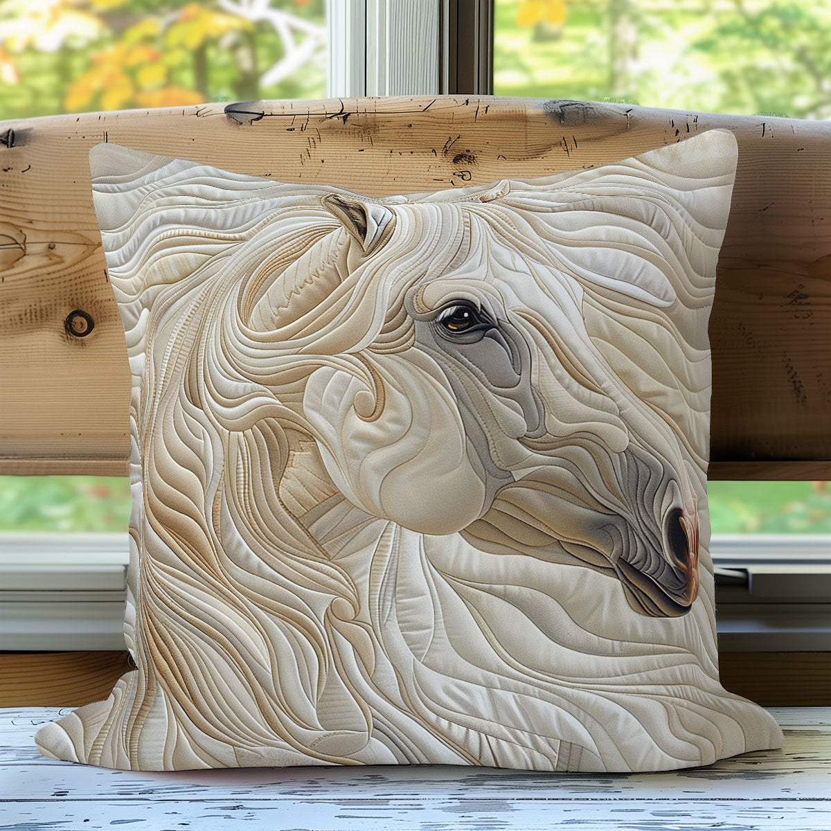 Running White Horse XR0207007CL Quilt Pillow Case