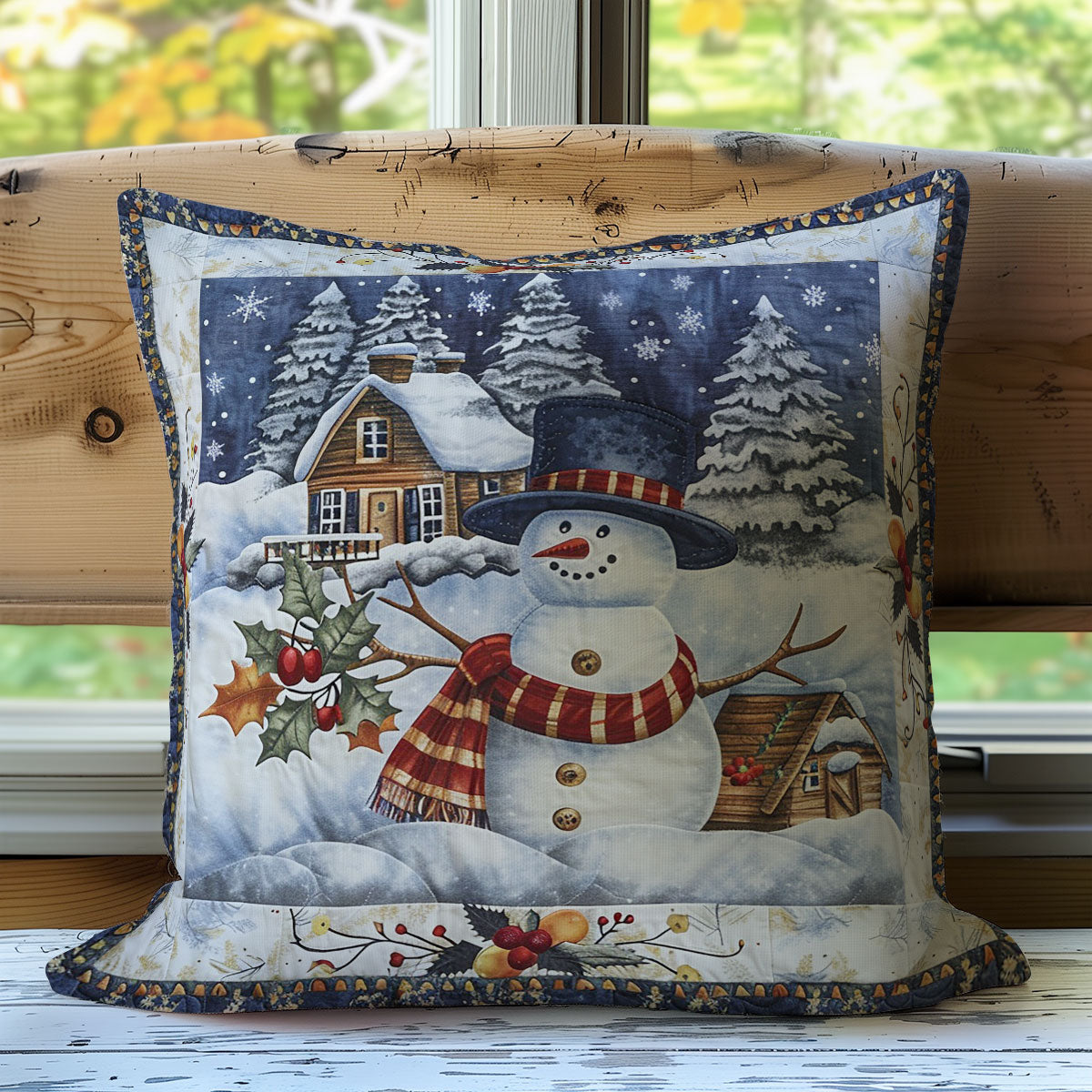 Snowman And Hat WO2607009CL Quilt Pillow Case