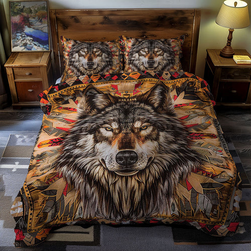 Wolf Native American WJ1206020CL Duvet Cover Set